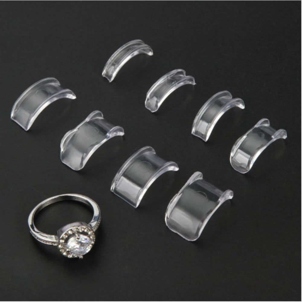 DACUAN 12 Pcs Ring Size Adjuster, Transparent Spring Ring Sizer Guards for Most Rings