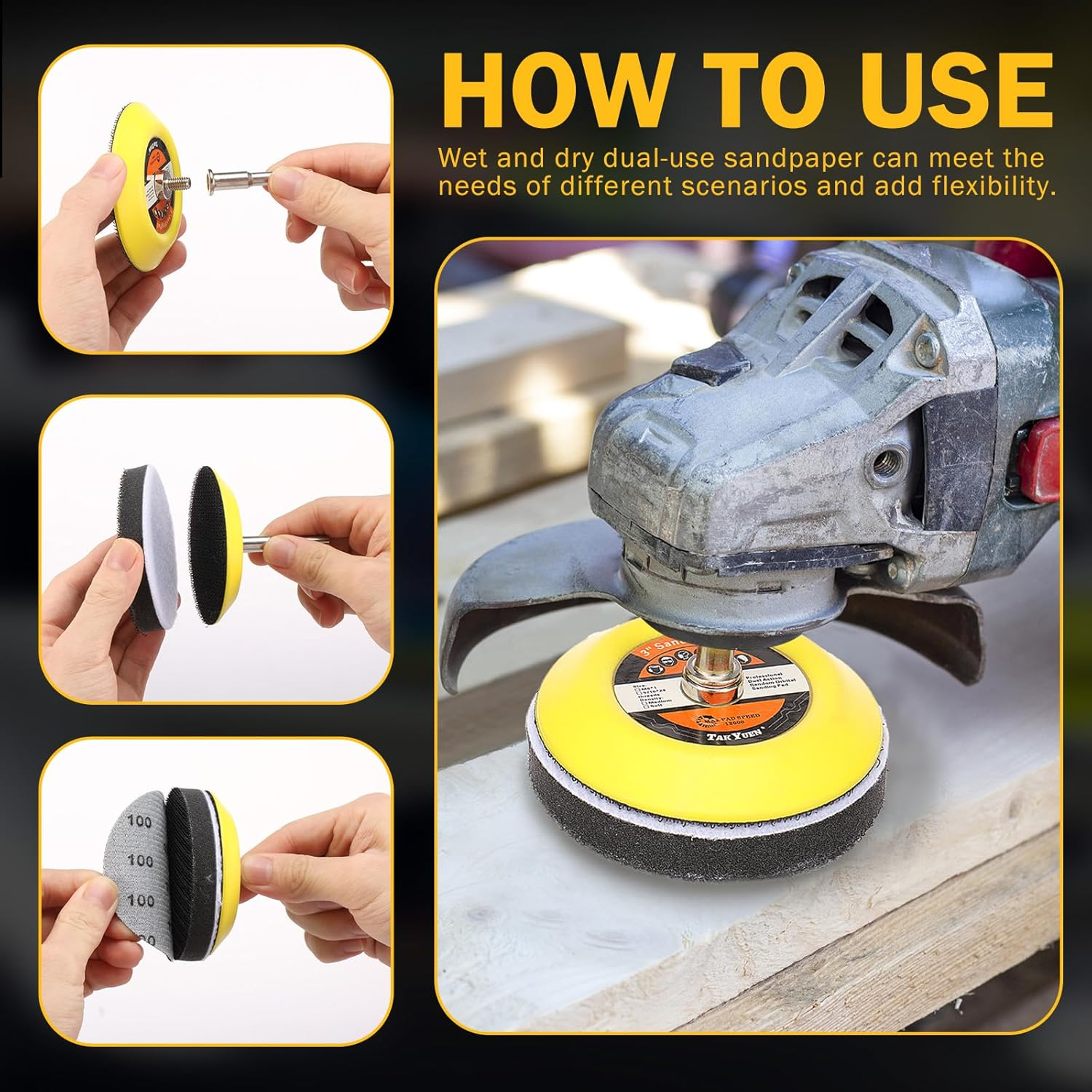 215Pcs Sanding Discs Assortment Kit 3 Inch Quick Change Discs 60-10000 Grit for Drill Grinder Rotary Tools Wet Dry Polishing Attachments for Automotive Headlight Restoration, Wood, Glass (Set of 1) image number 5