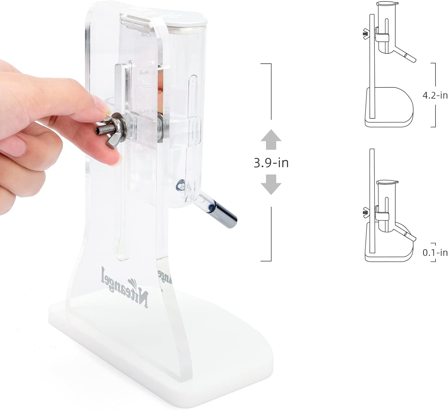 Niteangel 80Ml Hamster Water Bottle with Stand No Drip Gerbil Water Feeder Dispenser for Hamster Gerbils Mice Degus Lemming Hedgehog Small-Sized Pet image number 4