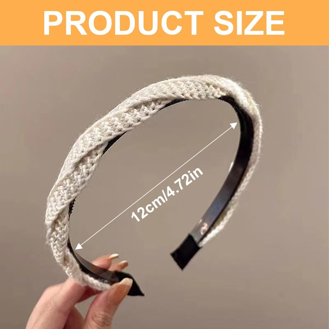 UEAVOID Pack of 2 Women'S Braided Headbands with Teeth Vintage Fashion Hair Accessories for Women Girls (2 Colours) image number 2