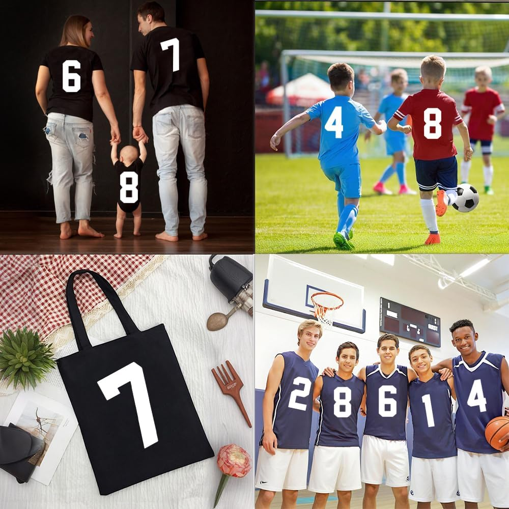Iron on Numbers, Iron on Numbers for Jersey, Jersey Numbers, Heat Transfer Stickers 8 Inch Number 0-9 Black Set Iron on Patches DIY Design for T-Shirt Jersey Team Uniform Sports image number 6