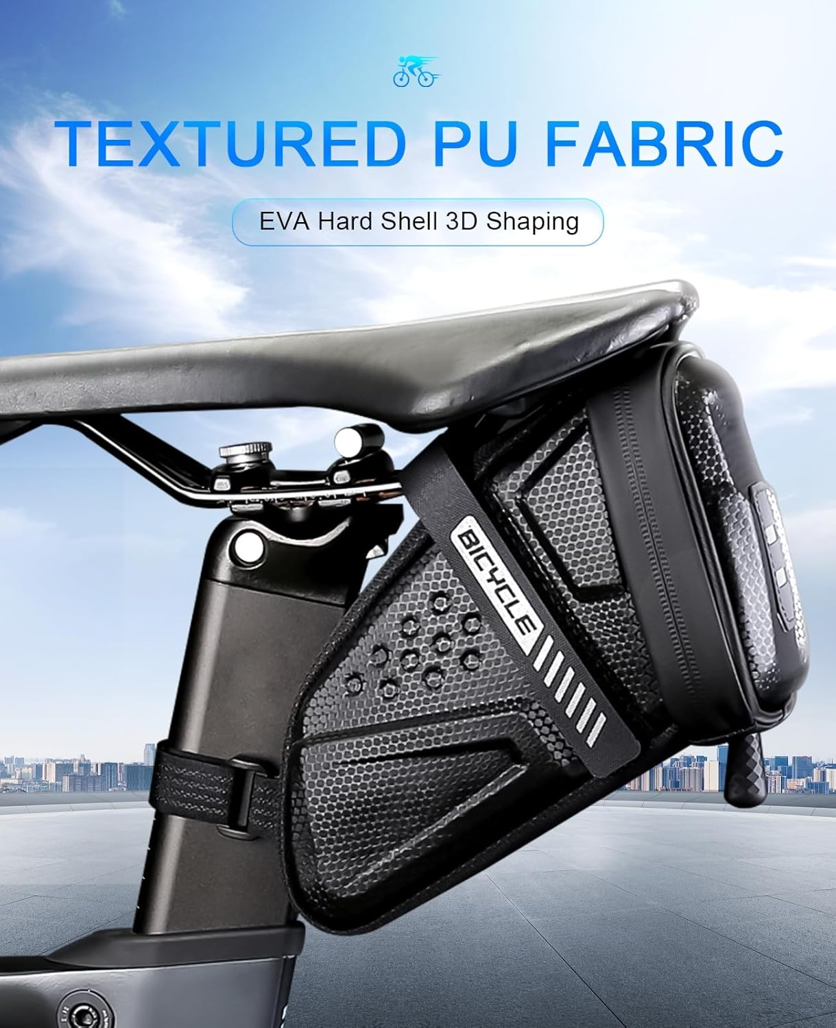 Bike Phone Mount Bag EVA Hard Shell Waterproof TPU Touchscreen Front Frame Bag with Sunshade Fits Phones Smaller than 6.8 Inches (Tail Pack)