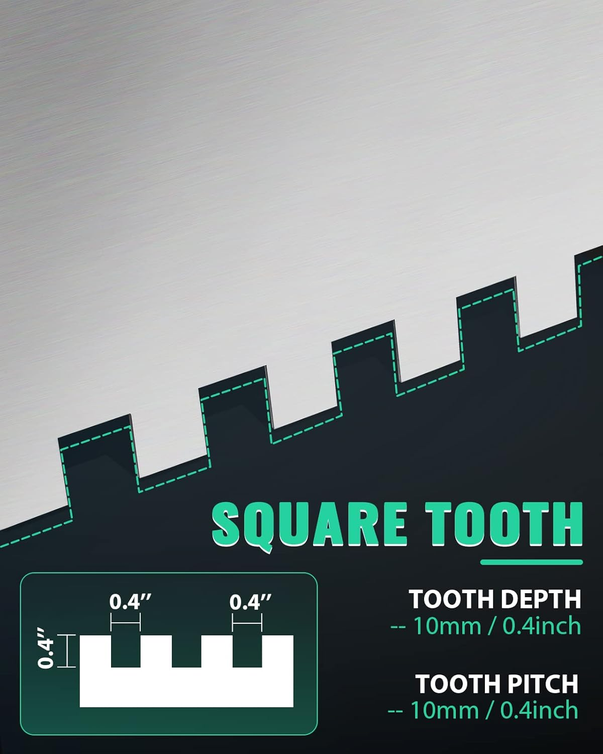 Mxmoonfree Tile Tools 24'' Large Tile Trowel 2/5" X 2/5" Square Notch Trowel Tile Adhesive Spreader, Perfect for Large Tiles Flooring & Tiling Masonry Hand Trowel