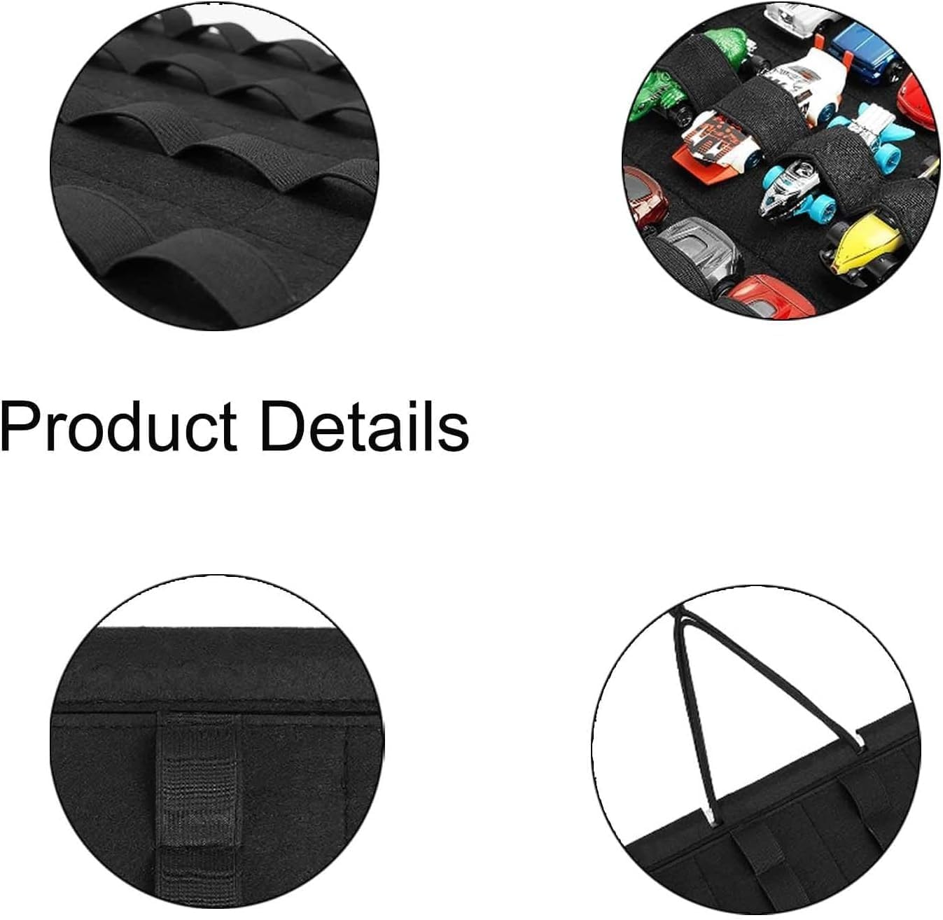 Hanging Storage Organizer for Hot Wheels, XICEN Storage Case Compatible with 60 Toy Cars, Display Case for Wheels Matchbox Cars up 60 (Without Accessories) (Black) image number 4