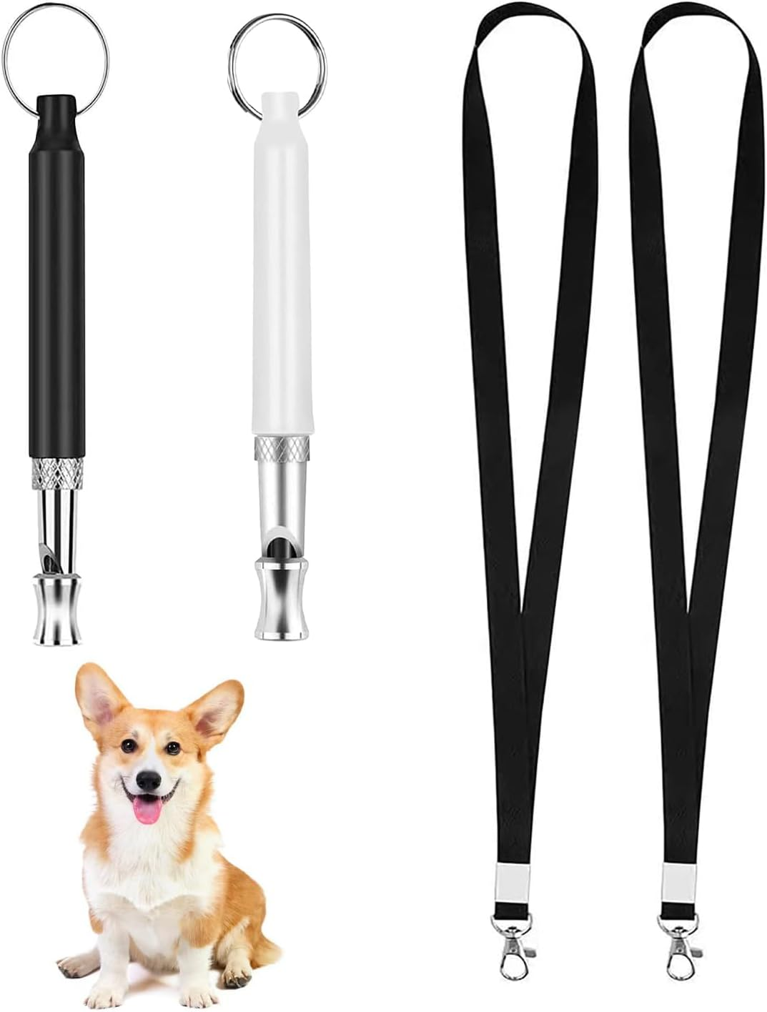 Yharnamite 2 Pcs Dog Whistles Ultrasonic Professional Training Whistles with Lanyard, Adjustable Ultrasonic Silent Dog Whistles, Recall Pet Training Whistles for Dog Training and Behavior Aid (A)