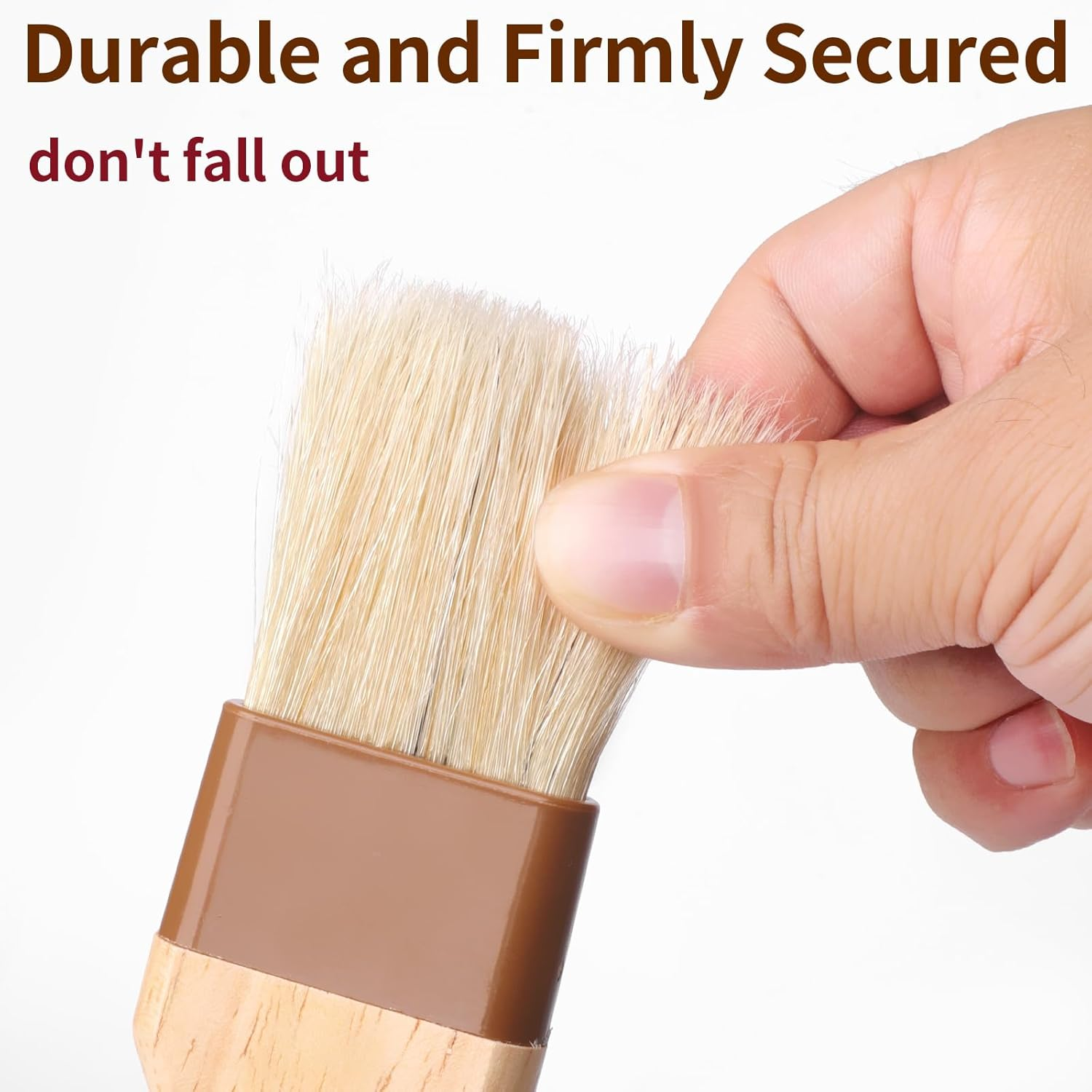 3 Pcs Pastry Brush, Natural Bristle Basting Brush, Cooking Brush, Food Brush, Butter Brush, Baster Brush, BBQ Brushes for Sauce, Kitchen Baking Brushes for Oil, Grilling, Marinade image number 6