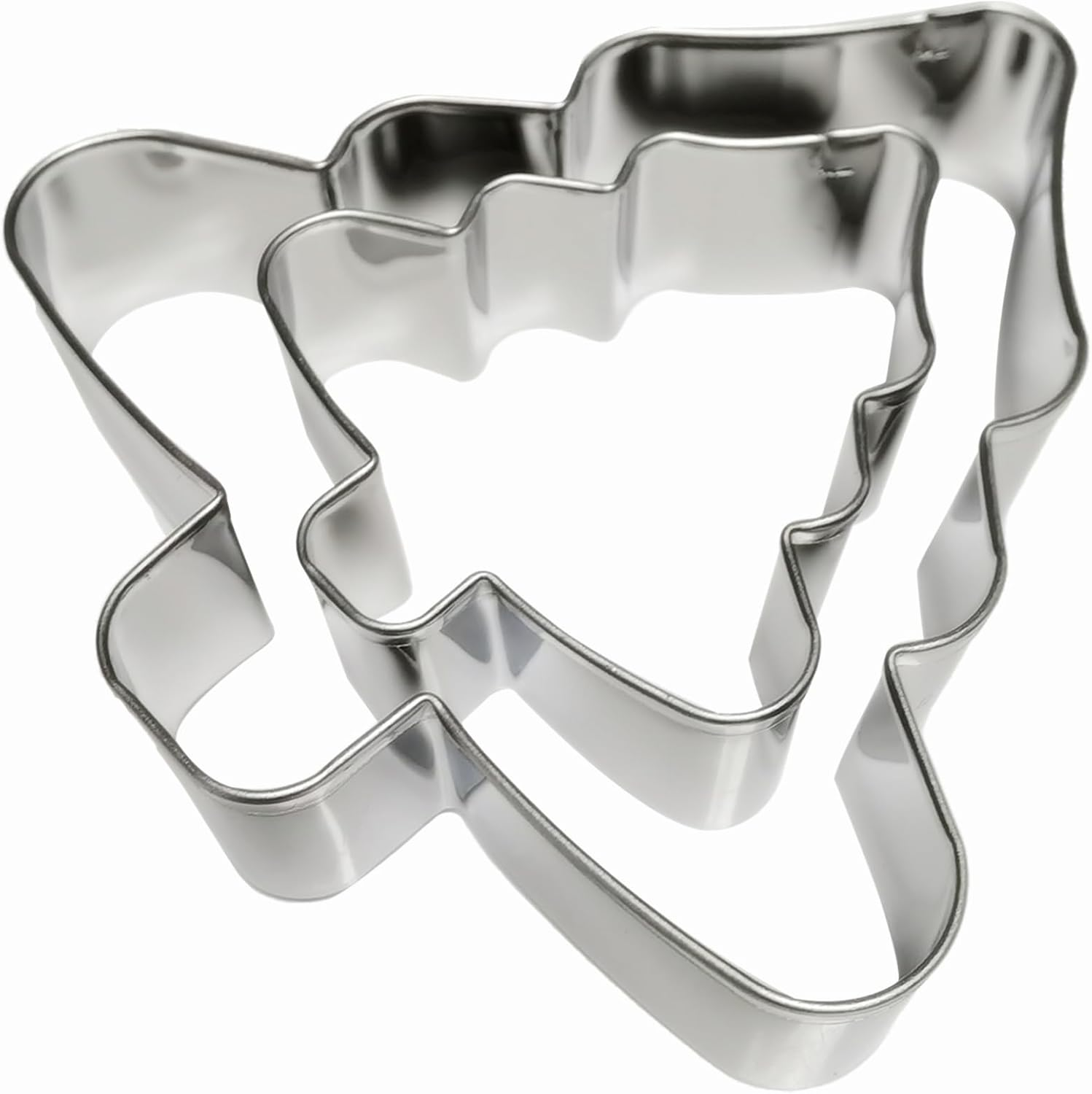 Tree Shaped Cookie Cutters Set of 2 Pcs, Stainless Steel Christmas Tree Fondant Cutter Molds Baking DIY, 4 Inches/2.5 Inches (Tree Shape E) image number 4