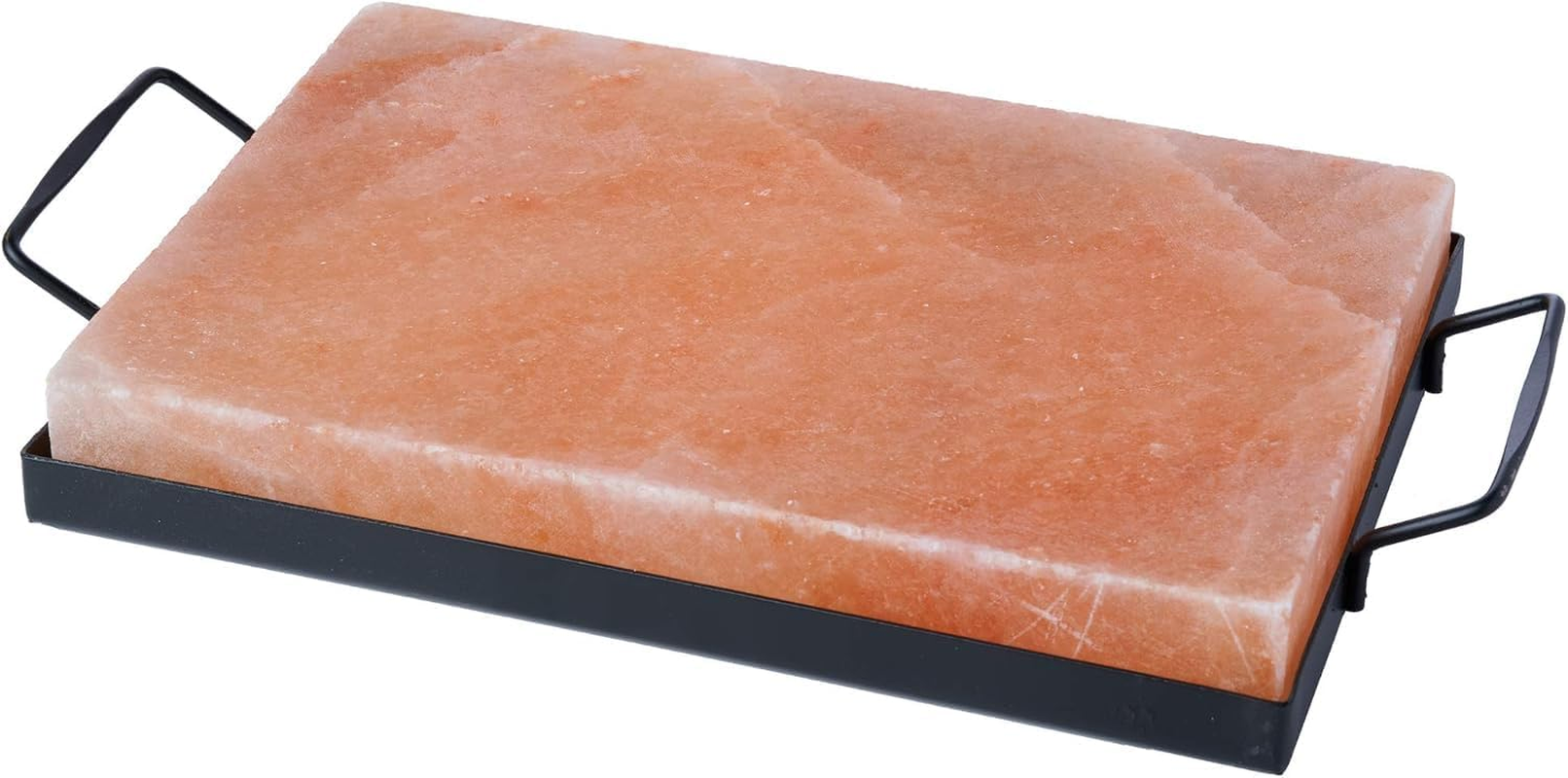 Himalayan Salt Plate Steel with Holder Set, Outdoor BBQ Himalayan Salt Block for Grilling Searing Chilling Cutting Seasoning & Serving image number 2