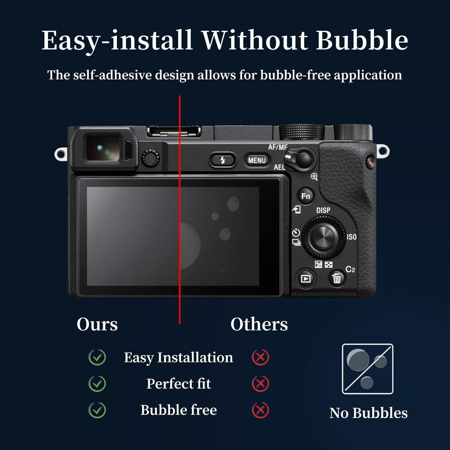 Didisky Pack of 4 Screen Protectors for Sony Alpha 6300/6400/6000/5000/6600/6100, 9H Tempered Glass Screen Protectors, Scratch-Resistant, Anti-Dust, Bubble-Free image number 4