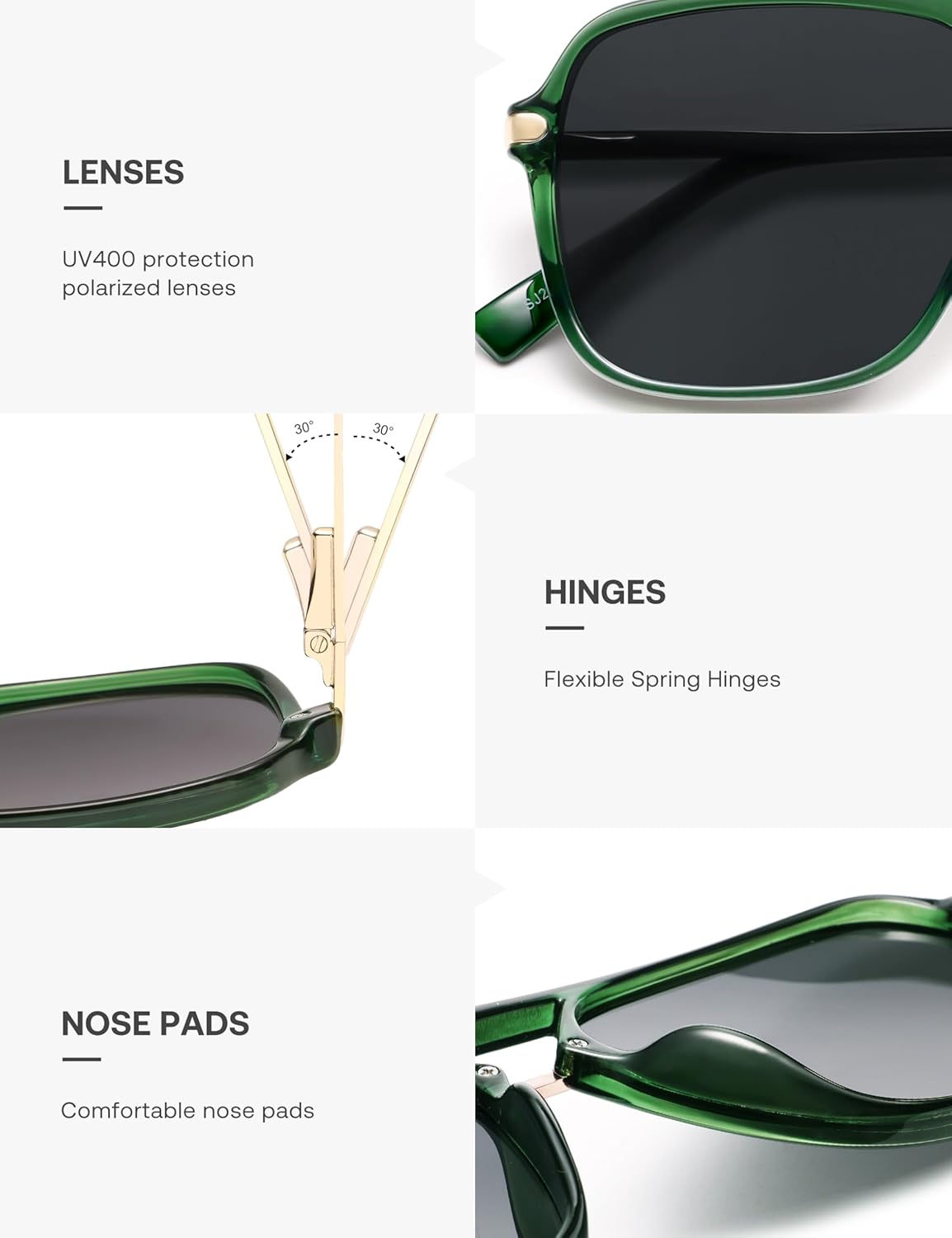 SOJOS Trendy Aviator Polarized Sunglasses for Women Men, Retro Vintage 90S Shades Sunnies SJ2229