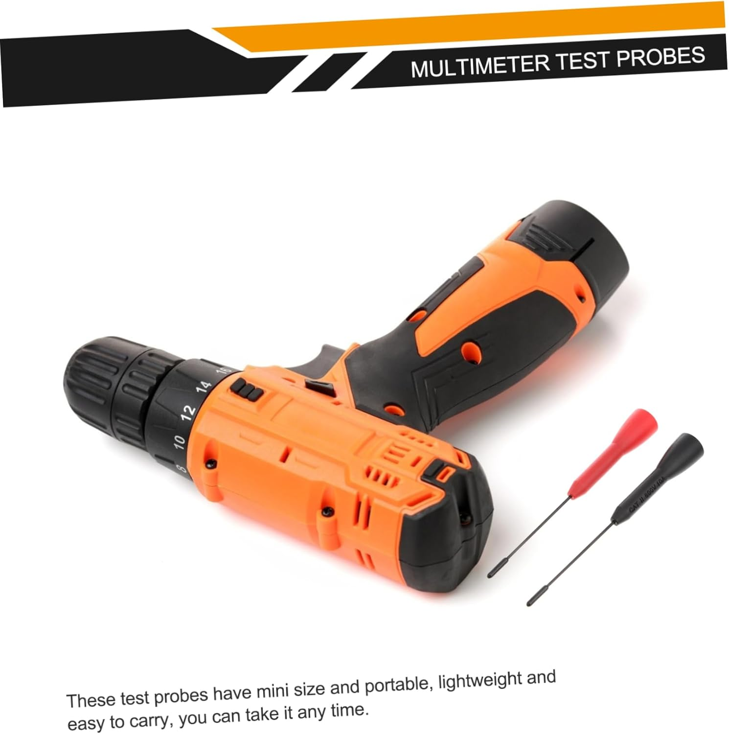 OKUMEYR Set of 2 Ultra Thin Test Probes 2Mm Jack to Banana Multimeter Test Leads Tool Portable image number 4