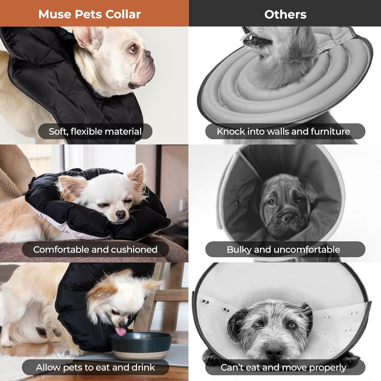 Dog Recovery Collar. Soft Cone or E-Collar Alternative. Comfortable for Dogs Cats Puppy. Water, Dust, Fur Resistant, after Surgery Care, Prevent Wound Licking & Scratching image number 4