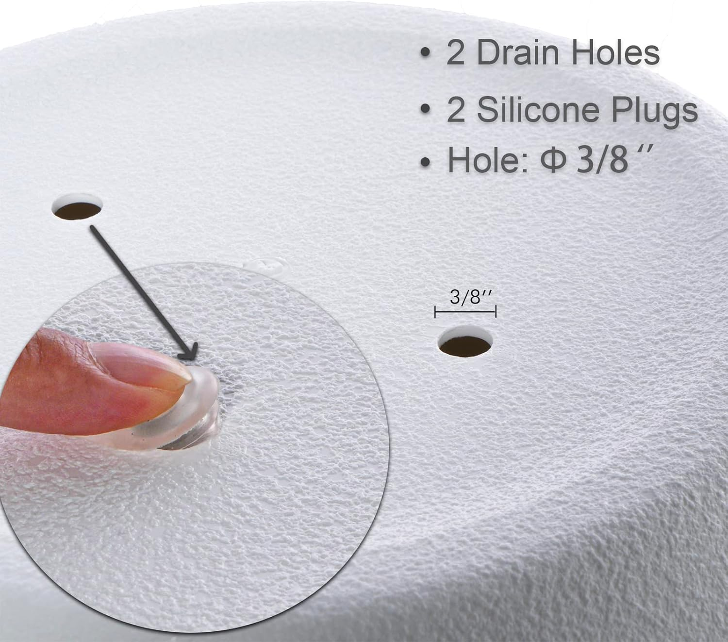 Swinduck 13 Inch 2 Pack Large Hanging Planters for Indoor Outdoor Plants, Plastic Hanging Basket Pots for House Plants Flowers, White image number 6