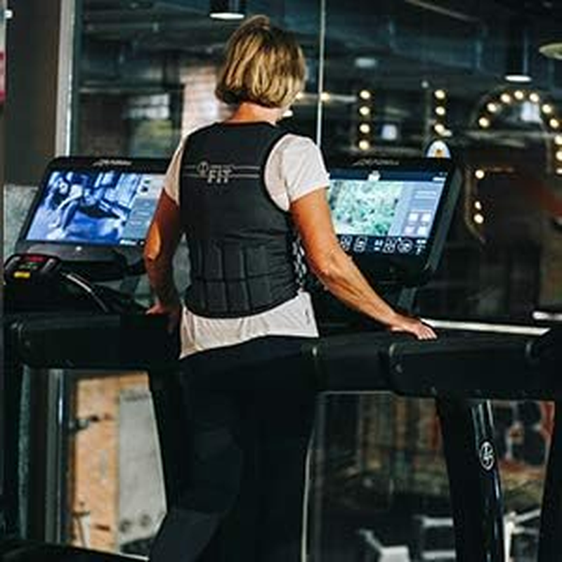 Hyperwear Hyper Vest FIT Adjustable Weighted Vest Women 5 Lb or 8 Lbs Running Walking Workouts Metallic Black Reflective Thin 1/2 Lb Weights Designed Comfortable Female Fit