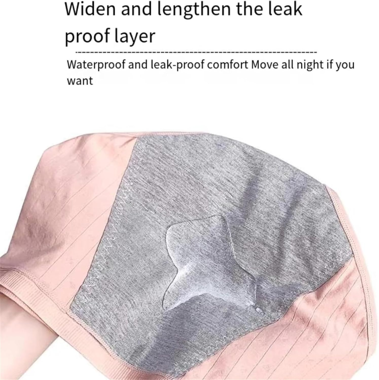 6-Pack Women'S Mid-Waist Leakproof Menstrual Briefs Cotton Underwear Postpartum Panties image number 5