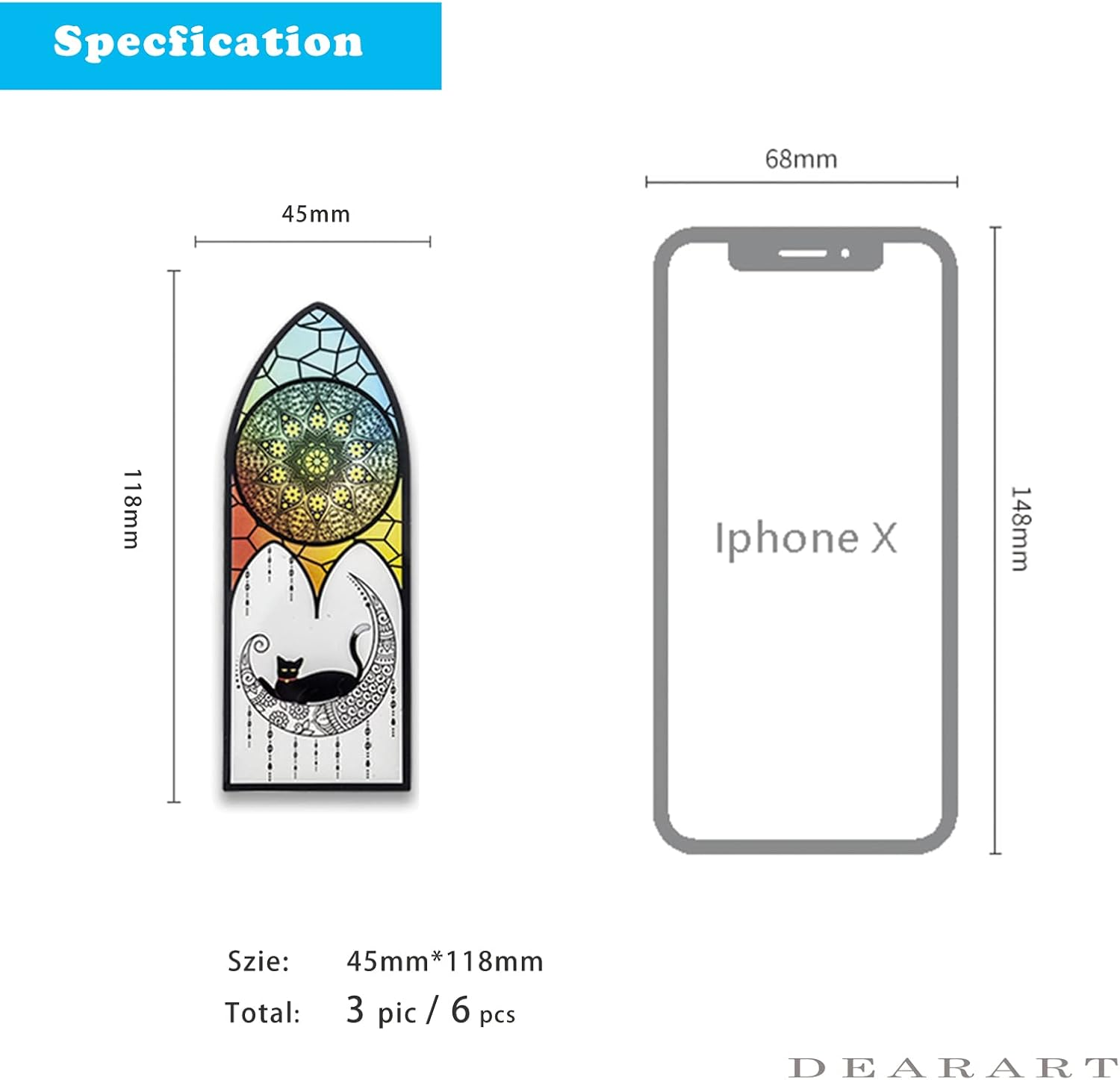 DEARART Lucky Cats Bookmark Three Picture (Six Pcs) Bookmarks Page Markers Book Markers Cute Bookmarks for Women Teacher Gifts, Set-2