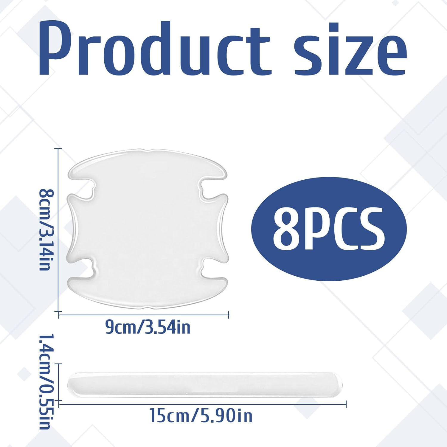 8 Pcs Car Door Handle Protector, Invisible Car Door Edge Protector, Film Waterproof Scratch Resistant Stickers, Auto Paint Protection for Dents & Daily Wear, Compatible with Nearly All Models image number 3