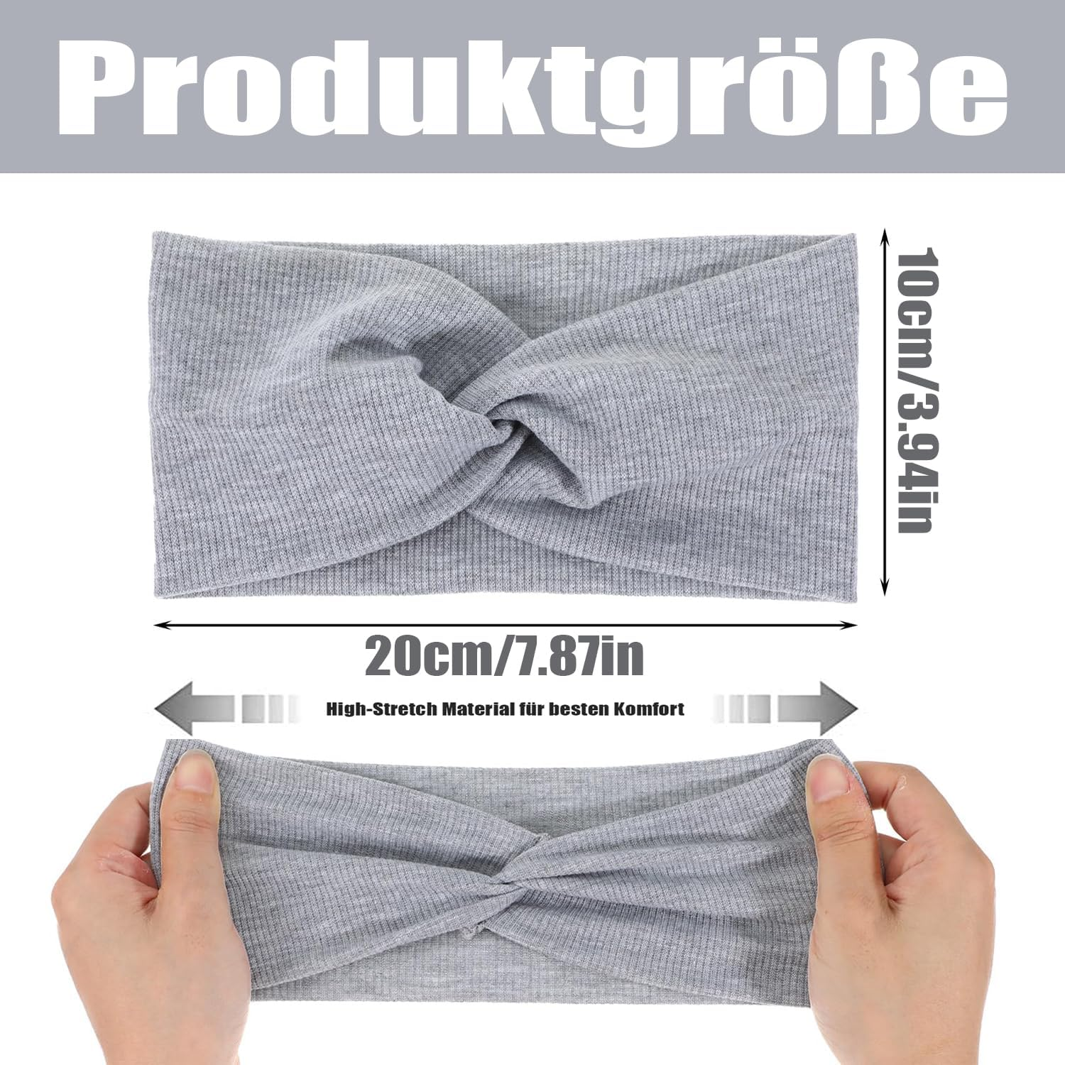 Norhogo Pack of 4 Women'S Winter Hair Bands, Elastic Wide Headband, Twisted Knotted Stretchy Wrap Boho Headbands, Sports Headband, Yoga Hair Accessories for Women Girls, 4 Colours