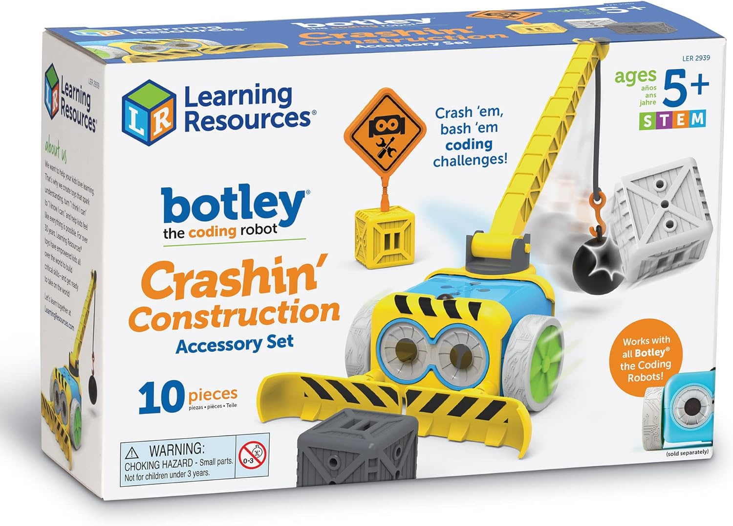 Learning Resources Botley Crashin' Construction Challenge Accessory Set (Botley Not Included) - 10 Pieces, Ages 5+ Coding for Kids,