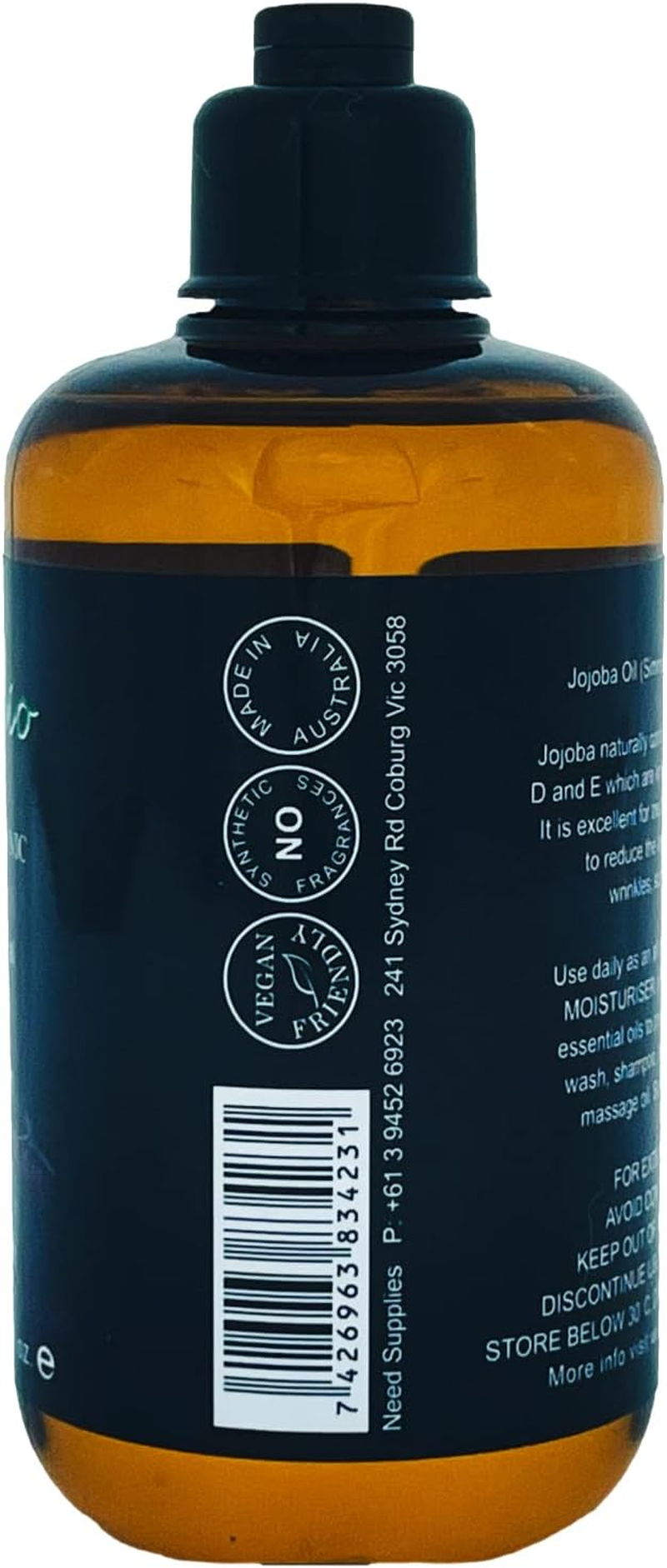 Organio JOJOBA OIL 100% PURE ORGANIC COLD PRESSED VIRGIN OIL SKINCARE 100ML 200ML 300ML (With Pump Included, 500Ml), Golden, 500 Ml (Pack of 1) image number 4