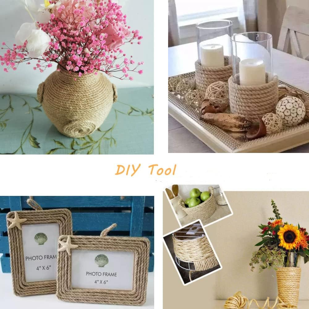 Parain Sisal Rope for Cat Scratcher/Tree Replacement Cat Scratching Post,6Mm 10M/33Ft Natural Scratching Rope image number 5