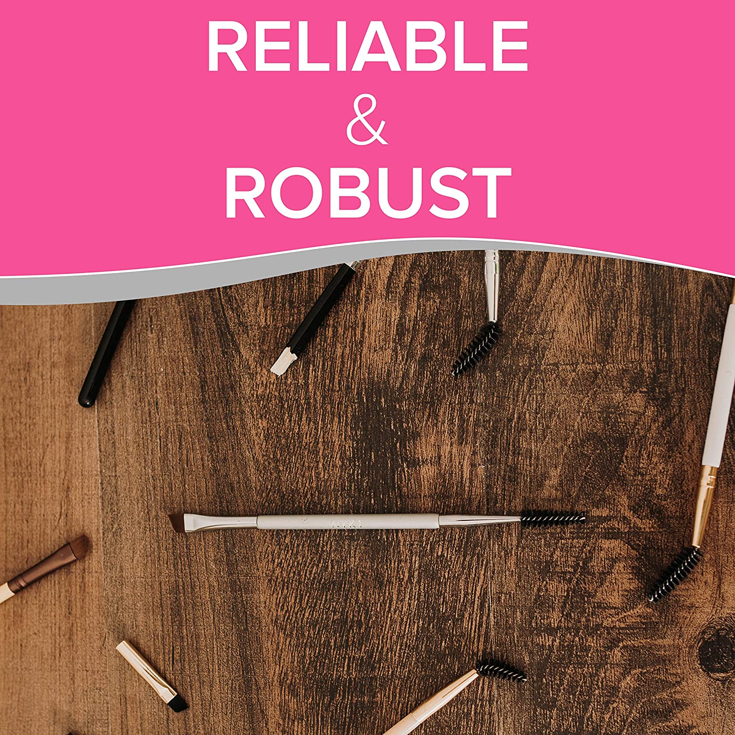 ULTIMATE PRECISION Angled Eyebrow Brush/Eyelash Brush - by NYK1 Eye Brow Brush and Eyeliner Brush Combo (Precision Applicator) Eyebrow Shaper plus Eyebrow Spoolie Brush for Eyebrows and Eyelash Tint image number 2