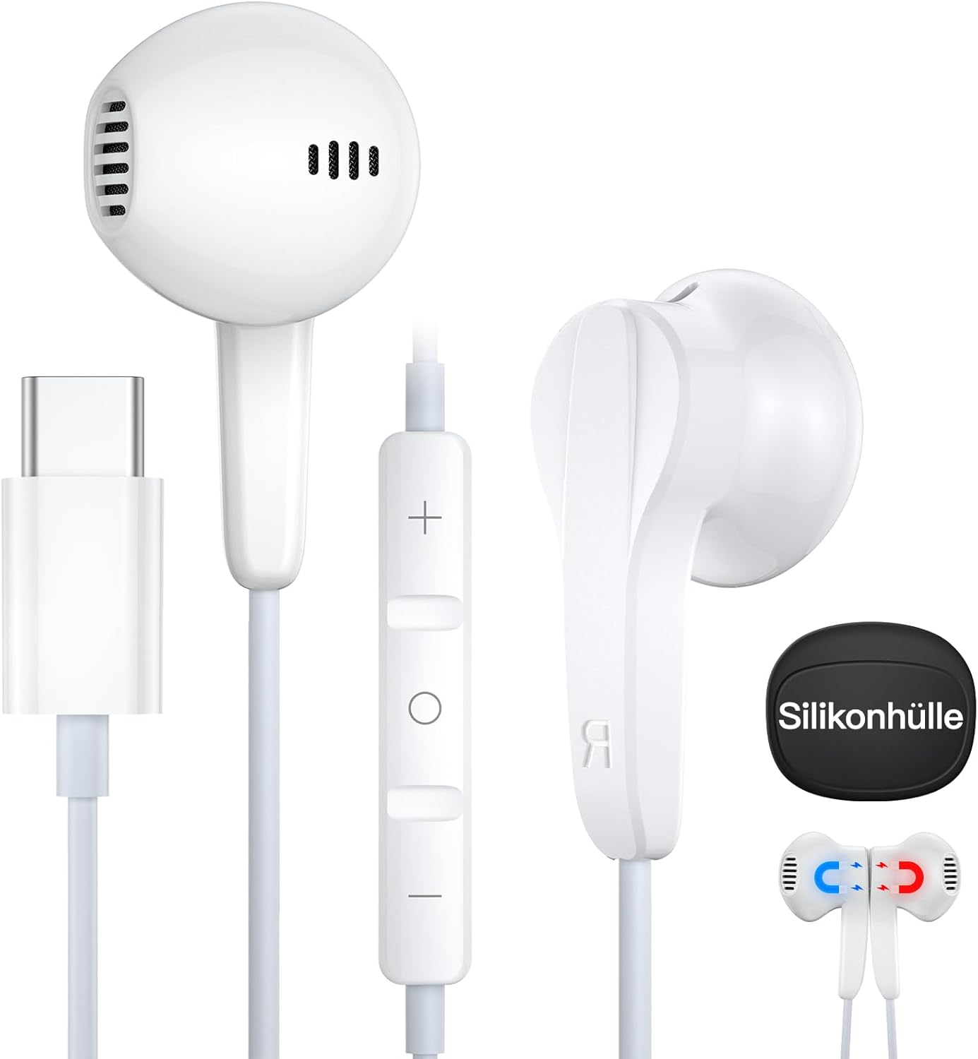 USB C Headphones, for Iphone 16 Pro Max [Mfi Certified] In-Ear Headphones with Cable USB C, with Microphone/Volume Control/Hifi Stereo Earphones USB Type C Headphones for Iphone 15/Ipad Pro/Samsung image number 5