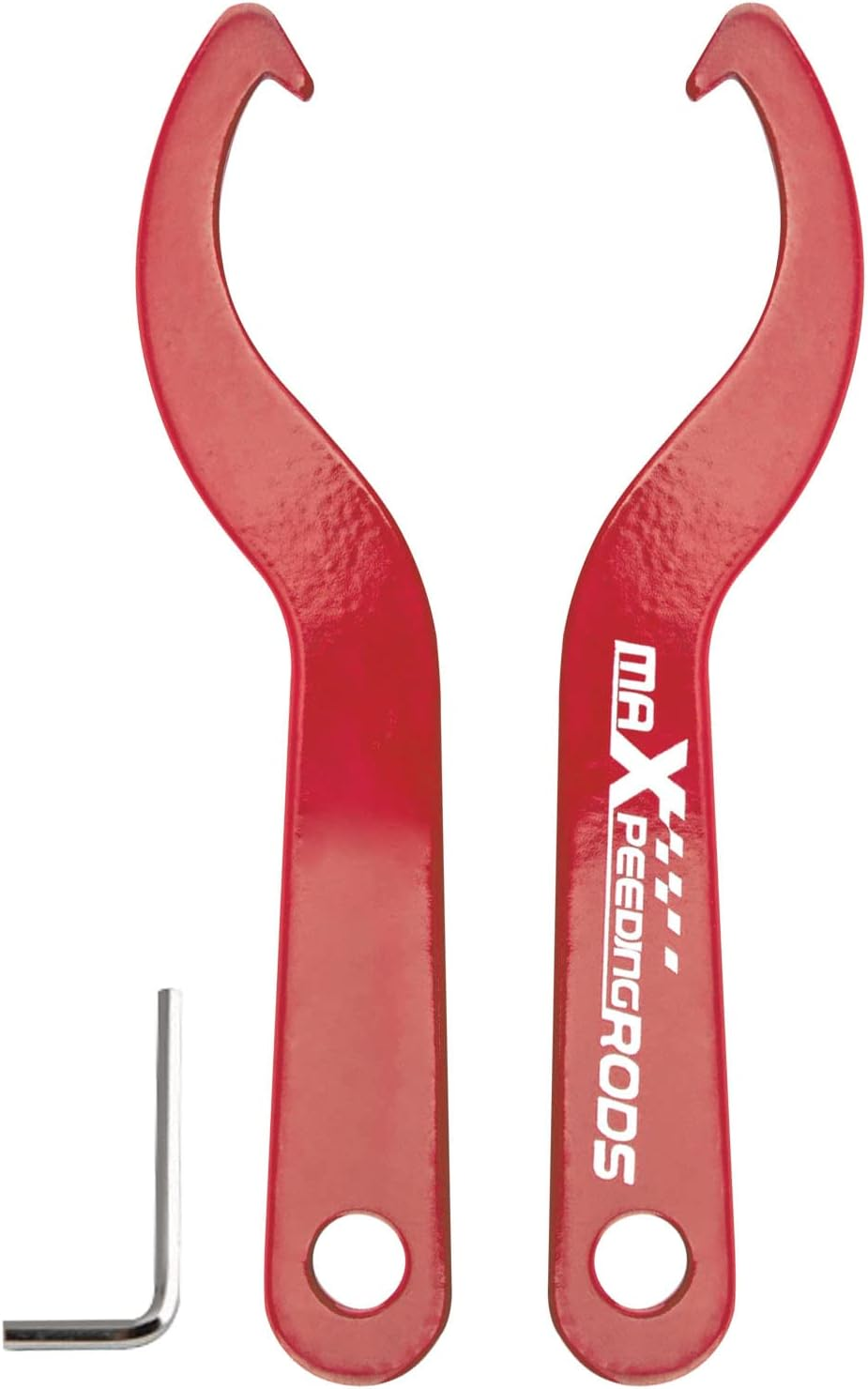 Maxpeedingrods Universal C Spanner Hook Wrench Set Coilover Spring Adjustment Tool Steel Spanner Wrench, Yellow, 2Pcs