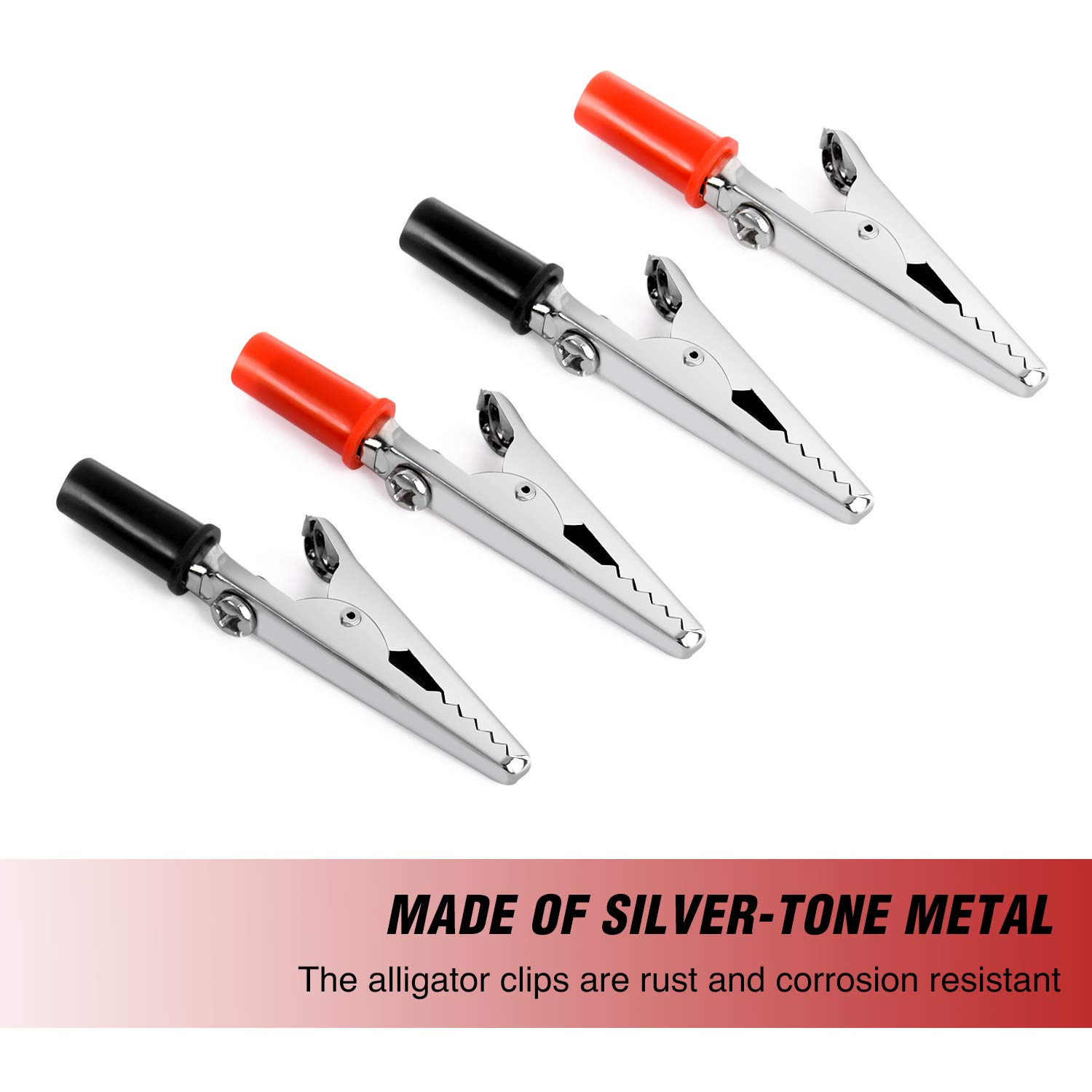 Nilight - 50052R 60Pcs Metal Alligator Clip Clamp Assortment Test Lead Electrical Battery Clamp Connector Alligator Connector Electrical Assortment Charging Clip image number 1