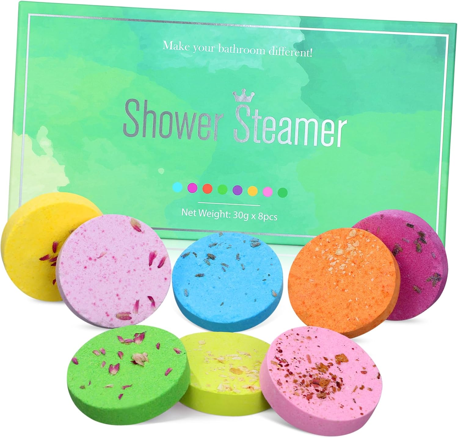 NULYLU Shower Set Aromatherapy Tablets for Relaxation Essential Oil Bath Salts Dried Flower Bath Tablet image number 1