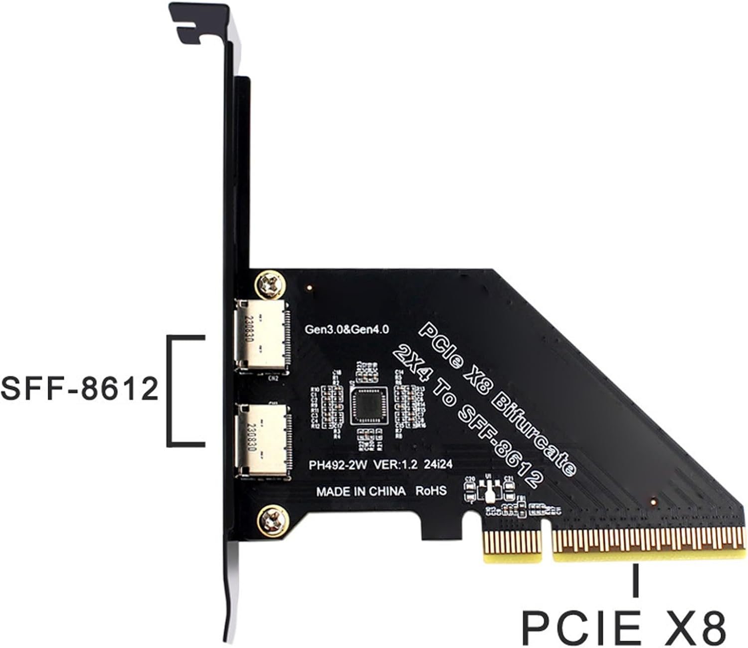 Pcie X8 to Oculink Card, 8 Lane 128 Gt/S Interface, Plug and Play, Bootable Device, Supports Pcie 4.0, 8.1, 10, 11, Server 2019, Linux 5.11 image number 5