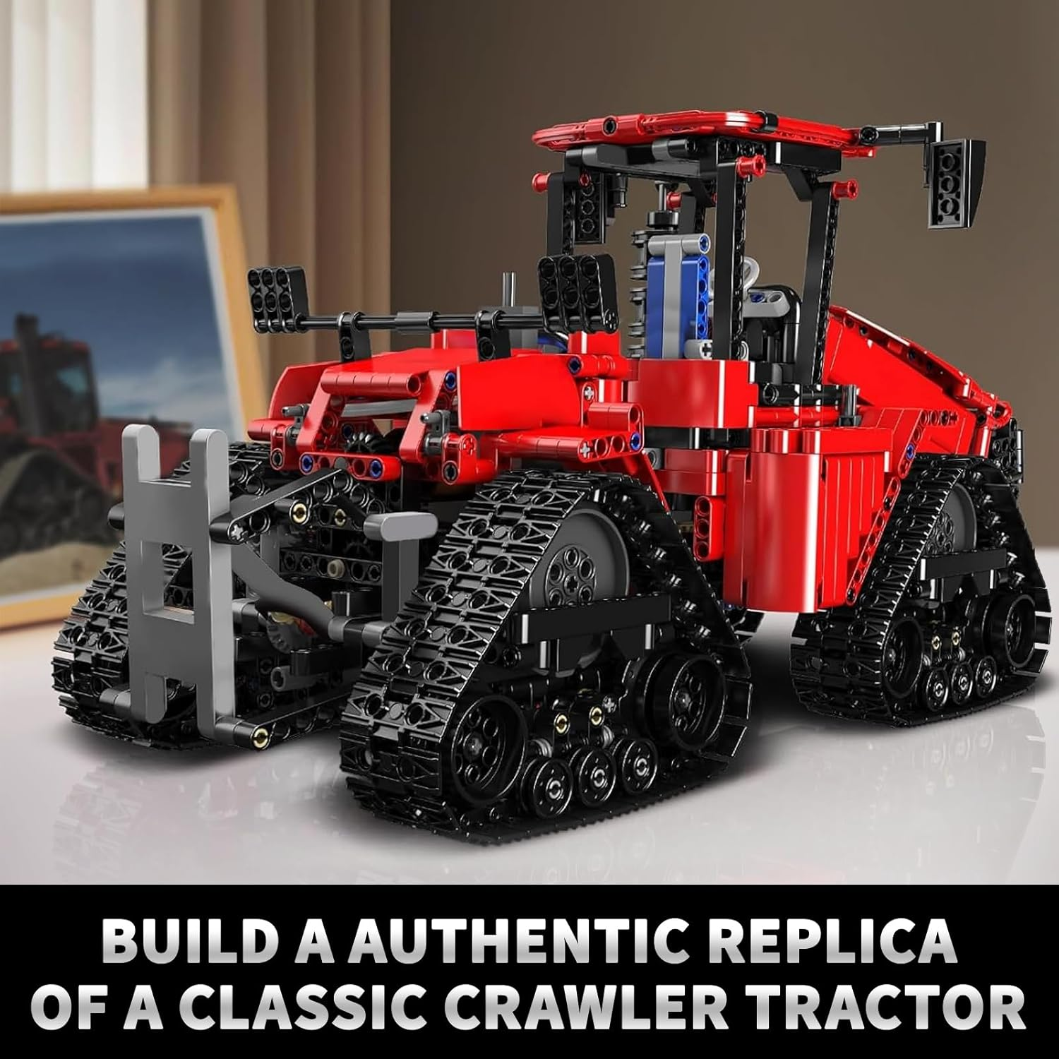 Mould King 18020 Pneumatic Tracked Tractor Vehicle Building Set, Remote Control Car Model Block Kit MOC, STEM Gift Toy to Build for Boys Girls Aged 14+ 1698Pcs image number 6
