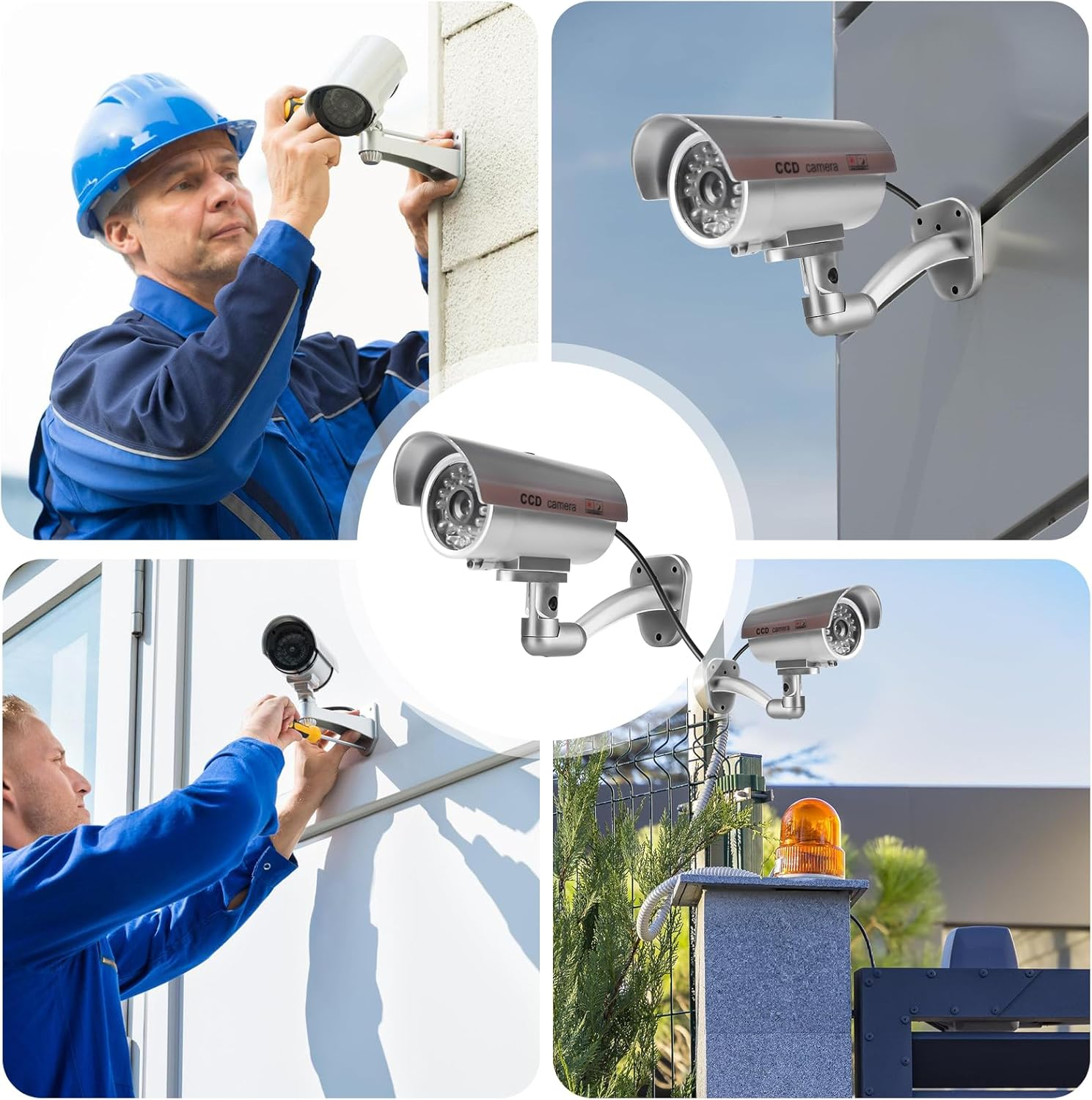 Dummy Camera with Flashing LED Light for Indoor and Outdoor Use, Pack of 3 image number 5