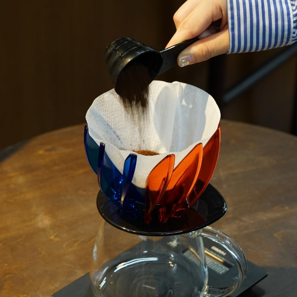 HARIO V60 VDSU-02-TRI Dripper SUIREN 02 Tricolor Coffee Hand Drip 2024 Limited Edition Spiral Rib - Blackwhite image number 6