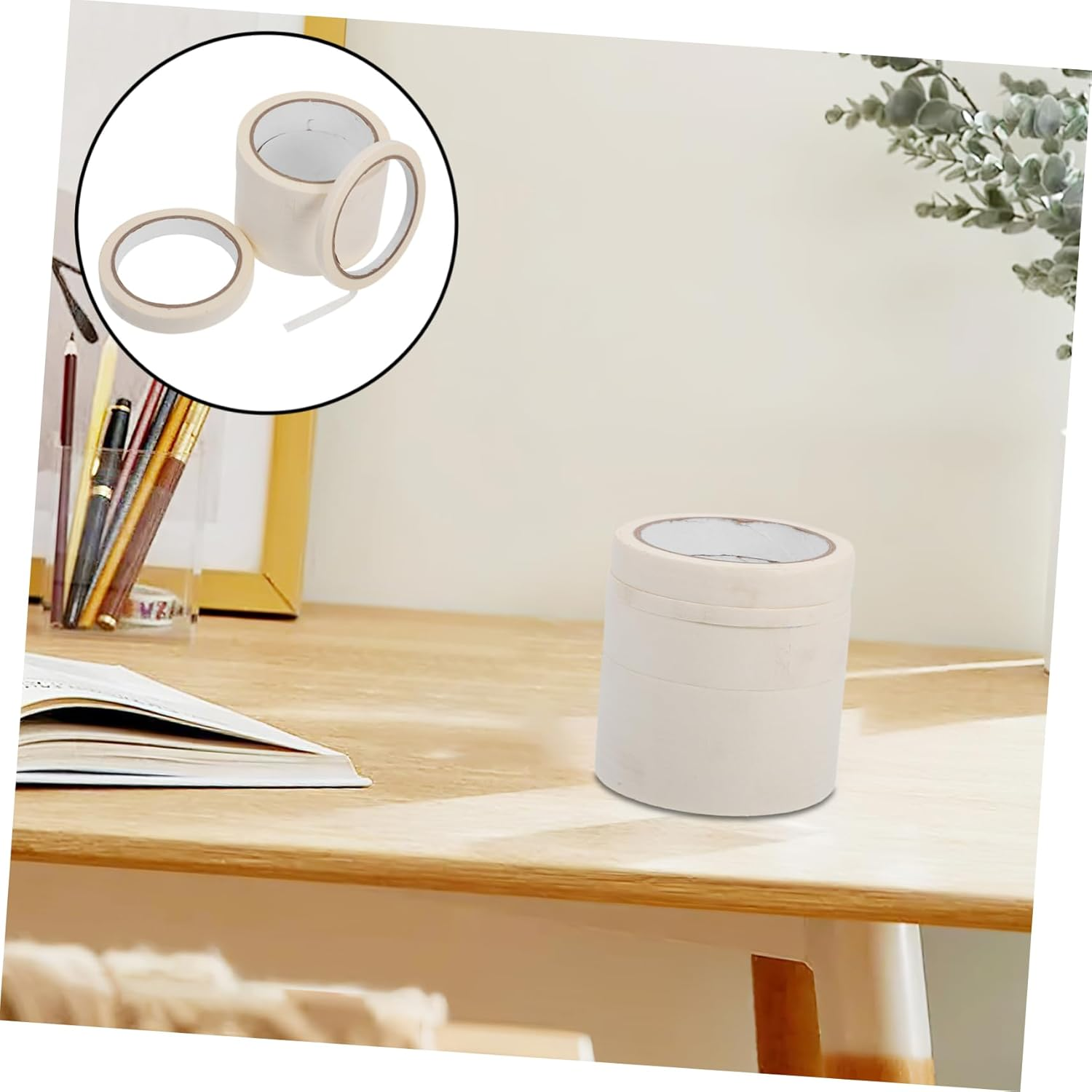 Gadpiparty 4Rolls Masking Paper Tape for Automotive Painting White Easy Tear for DIY Crafts and Model Masking image number 5