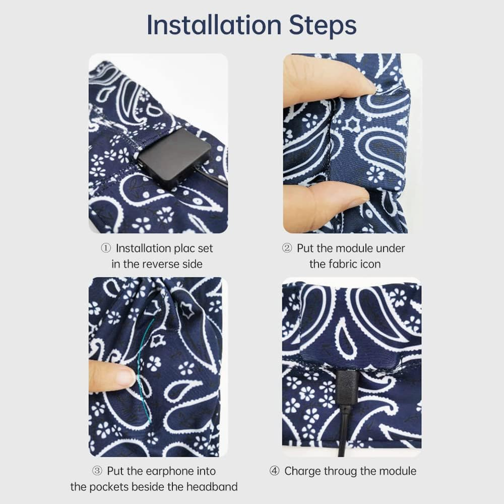 HIKOAN Music Headband Wireless Headband Sleep Headphones BT Headband Earphone Sweatband Sleeping Mask with BT5.0 and Built-In Microphone and Prompt Hi-Fi Stereo Suits for Side Sleep Sports Yoga image number 1