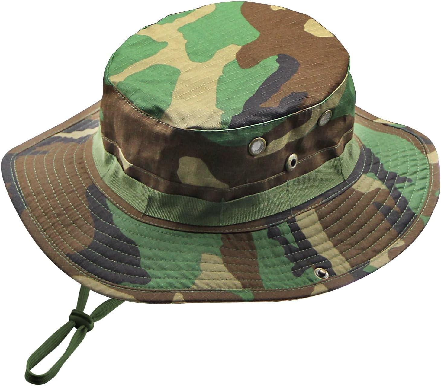 Camo Boonie Hat for Men Women, Military Tactical Wide Brim Bucket Hats, UPF50+ Jungle Sun Cap for Fishing Hunting Safari