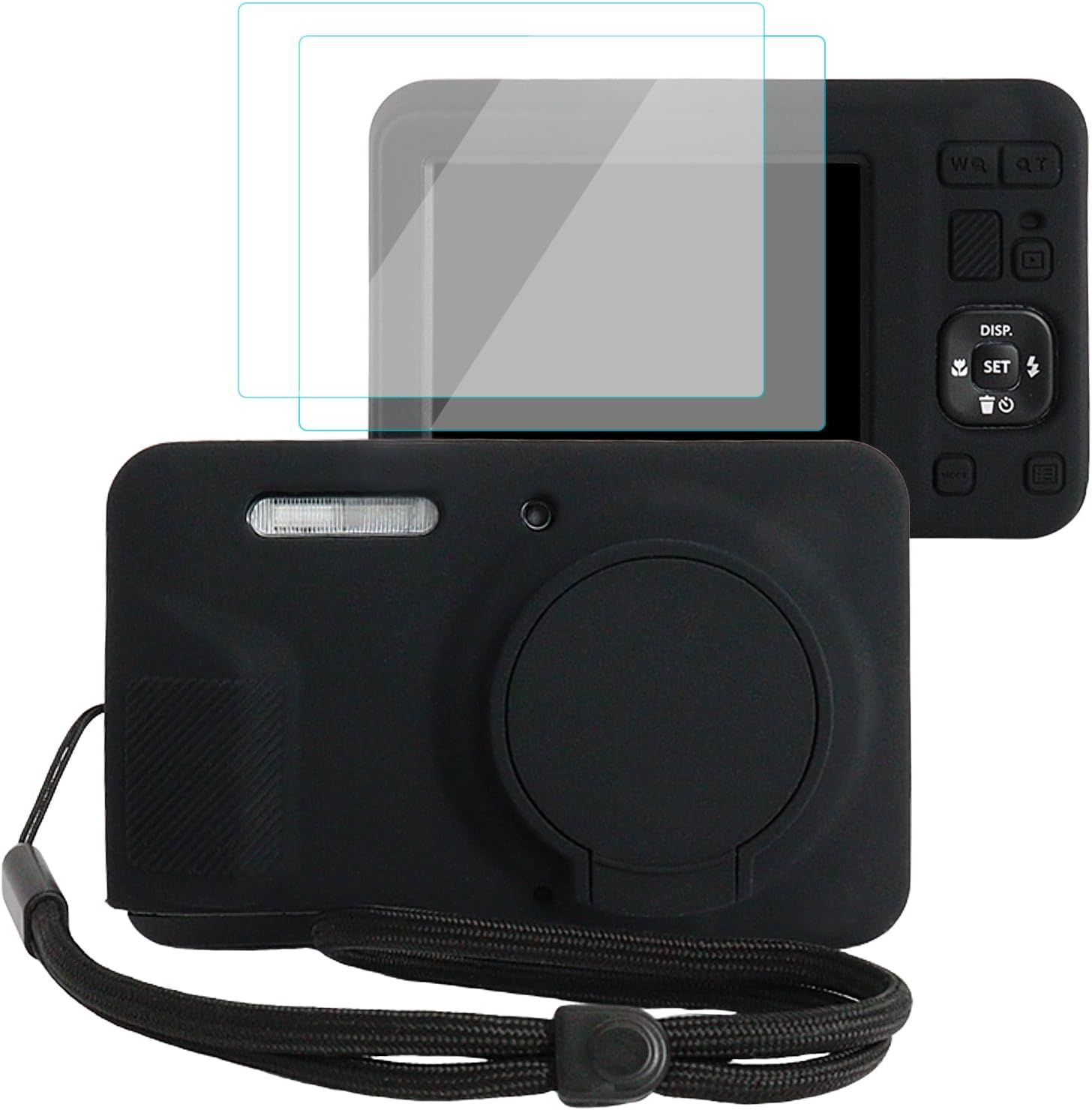 VOVMOEYA Camera Case for Kodak PIXPRO FZ55 with 2 Screen Protectors and 1 Hand Strap, Silicone, Soft Protective Lightweight