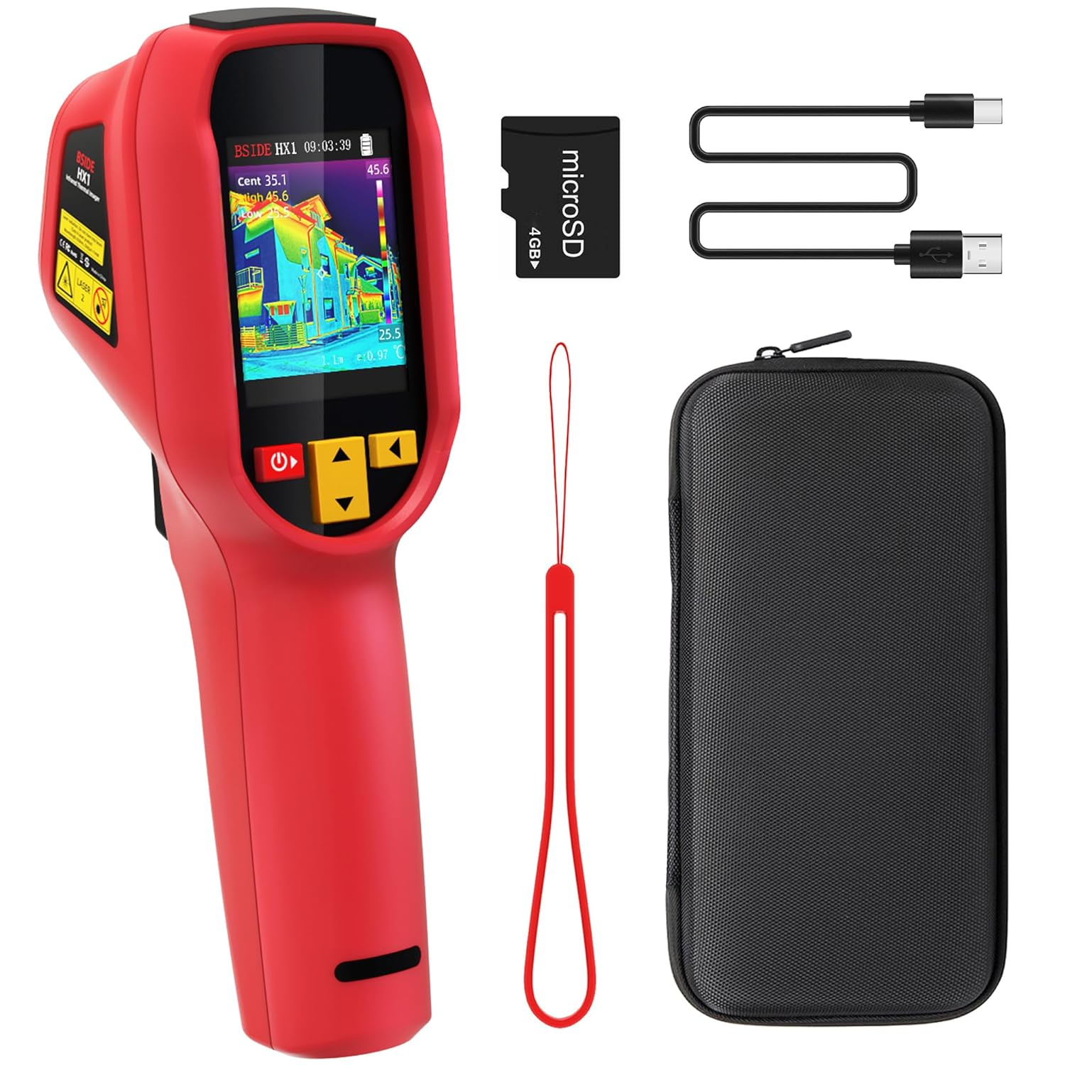 BSIDE Thermal Imaging Camera 240 X 240 Resolution Handheld Infrared Camera, 15 Thermal Palettes with 320 X 240 Full-Viewing TFT LCD for Home Inspection HVAC Electrical, 25Hz Refresh Rate, -4℉~1022℉