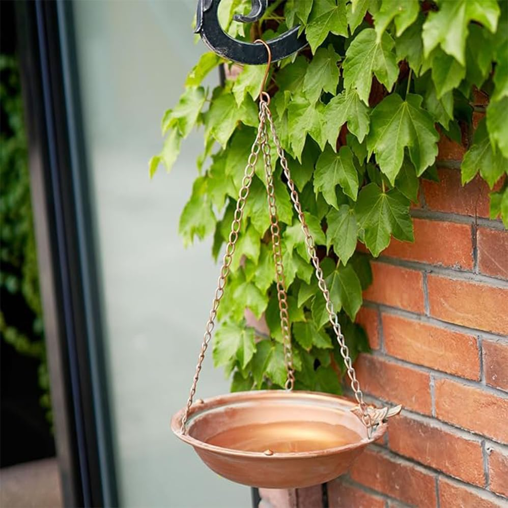 Iron Bird Bath for Outdoors - Hanging Bird Bath for Outside, Multi Functional,Hanging Bird Feeder Tray for Backyard Decor, for Outdoor Bird Feeder,Backyard, Patio Garden Yard Decoration. image number 3
