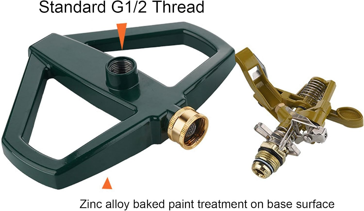 Garden Sprinkler, 360 Degree Rotating Lawn Sprinkler Large Area Coverage, Automatic Garden Water Sprinklers Lawn Irrigation System with Metal Base, Garden Hose Sprinkler for Yard image number 1