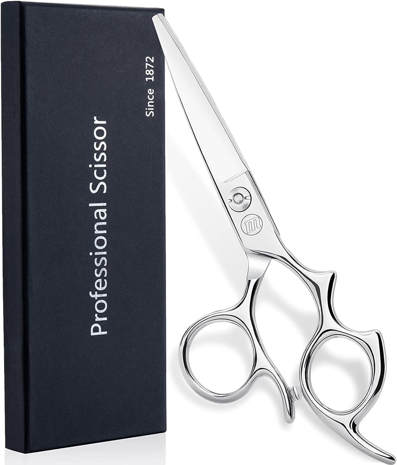 Moontay 6.0" Hair Cutting Shears Set with Large Finger Holes, Professional Barber Stylist Texturizing Shears, Salon Hair Cutting Scissors, 440C Japanese Stainless Steel, Silver image number 2