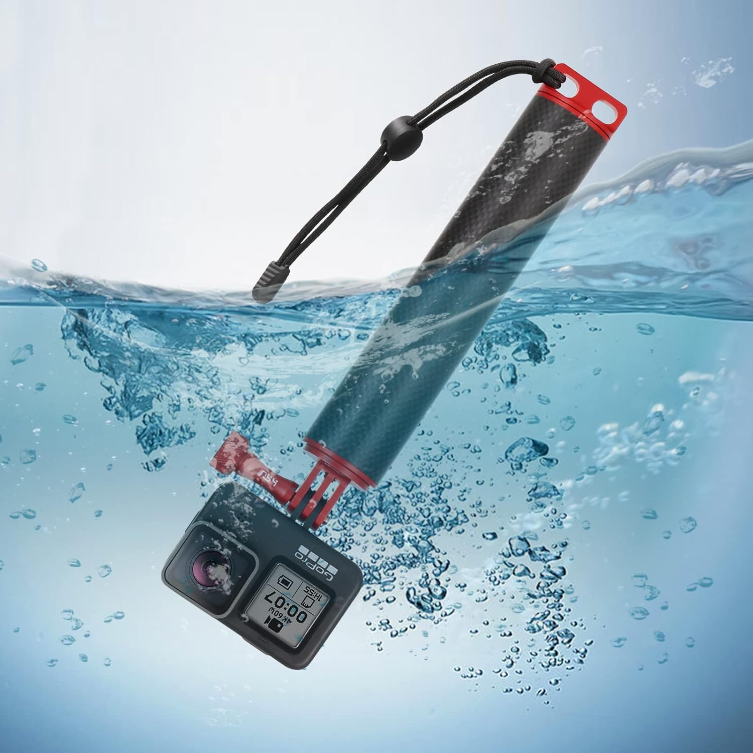 HSU Floating Hand Grip, Waterproof Handle Monopod for Gopro Hero 13/12/11/10/9/8/7/6/5 Max, AKASO Campark DJI Osmo Action Camera, Underwater Diving Selfie Pole Stick image number 5