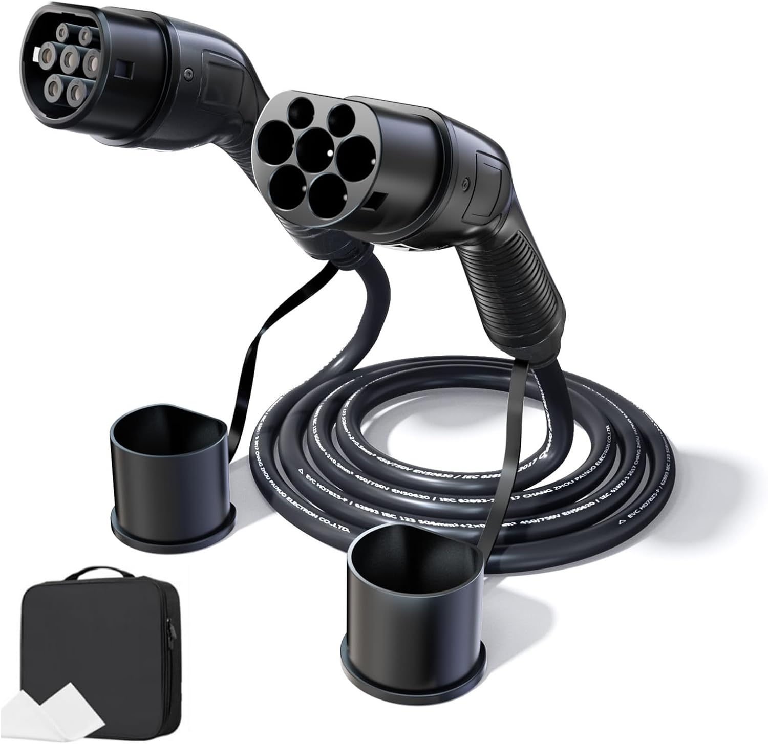 7JI Type 2 Charging Cable General 22KW to 32A 3-Phase 5M, Electric Car Charging Cable, Fast Charging with Carrying Case Compatible with All IEC-62196-2 for PHEV, BEV, EV image number 6