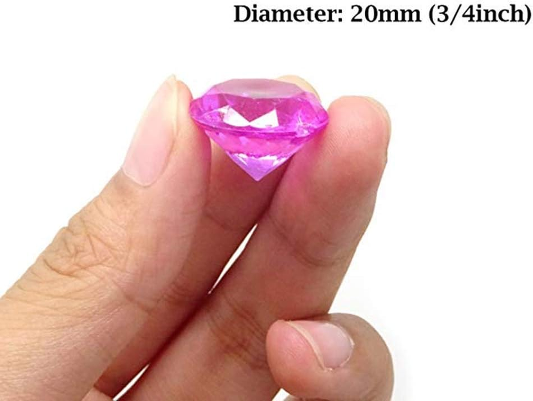 Kangruizhe 100 PCS Acrylic Crystal 20Mm round Diamond Crystals Treasure, Chest Hunt Party,Vase Fillers, Event, Wedding, Birthday Decoration Favor. (100Pcs)