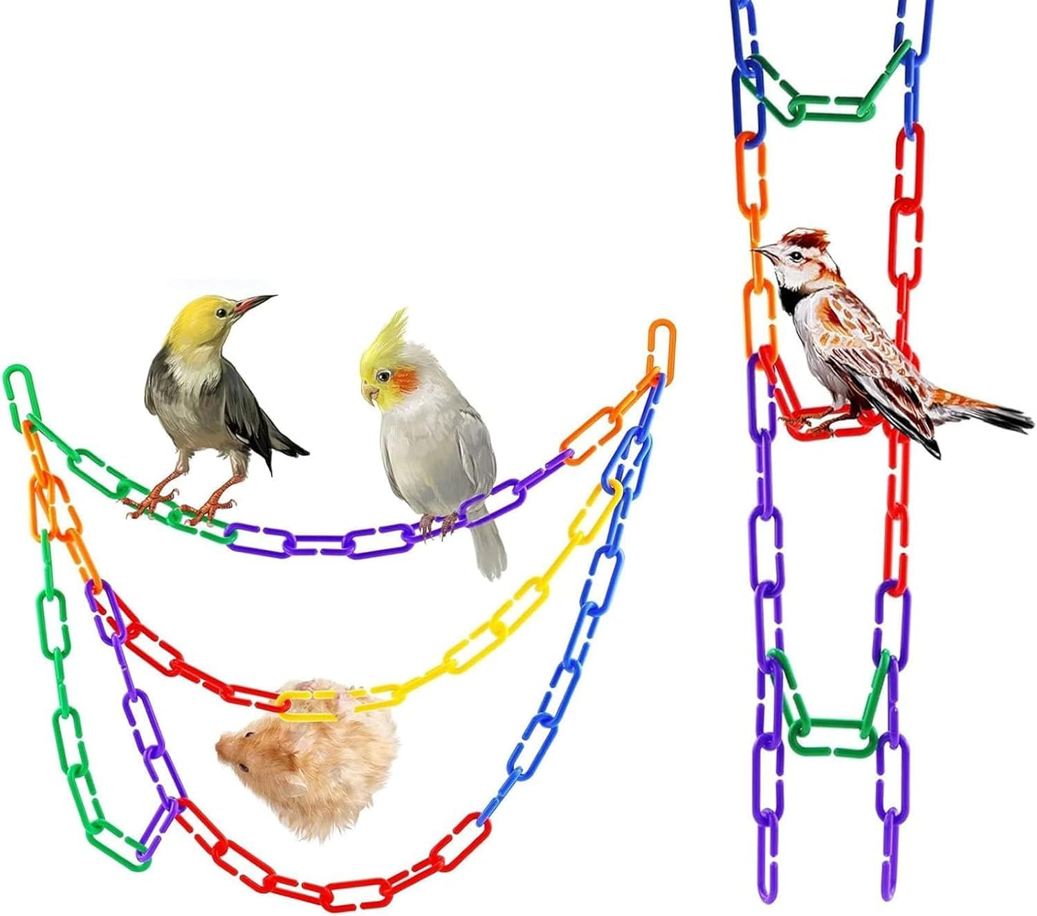 Plastic C-Clip Hooks Chain Links, 200Pcs Plastic C-Clips Hooks Chain,Rainbow C-Clips Chains Hooks Plastic Chain Links C-Links,Plastic C-Clips Hook Chain Links C-Links,Plastic Hooks Chain Links image number 1