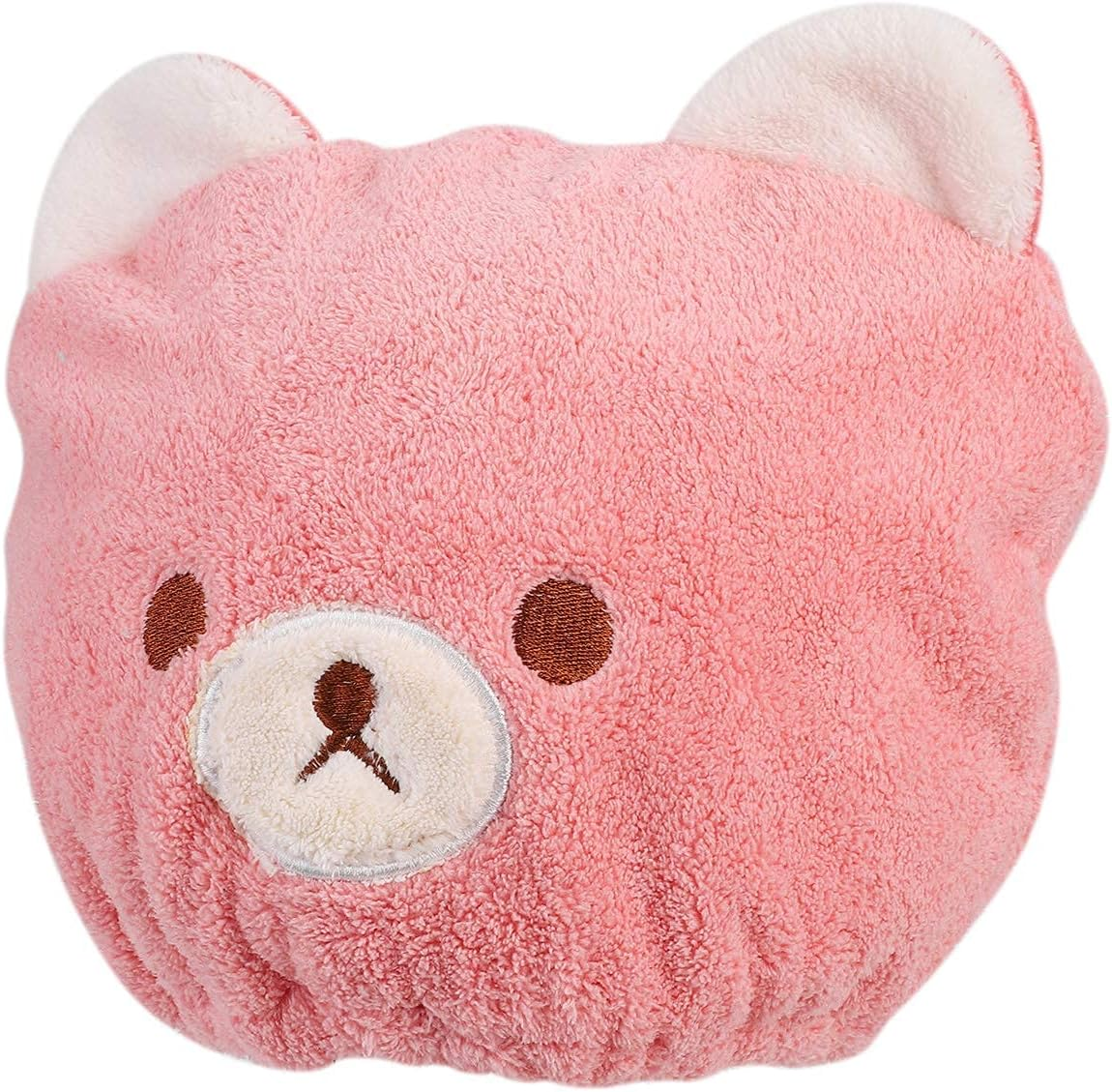 XINCHIA Kids Quick Dry Hair Towel Wrap Cap Cute Cartoon Bear Head Drying Wrap Hat Ultra Absorbent Turban Soft Velvet Bath Shower Sauna Head Towel Drying Cap Hat for Long Short Curly Straight Hair