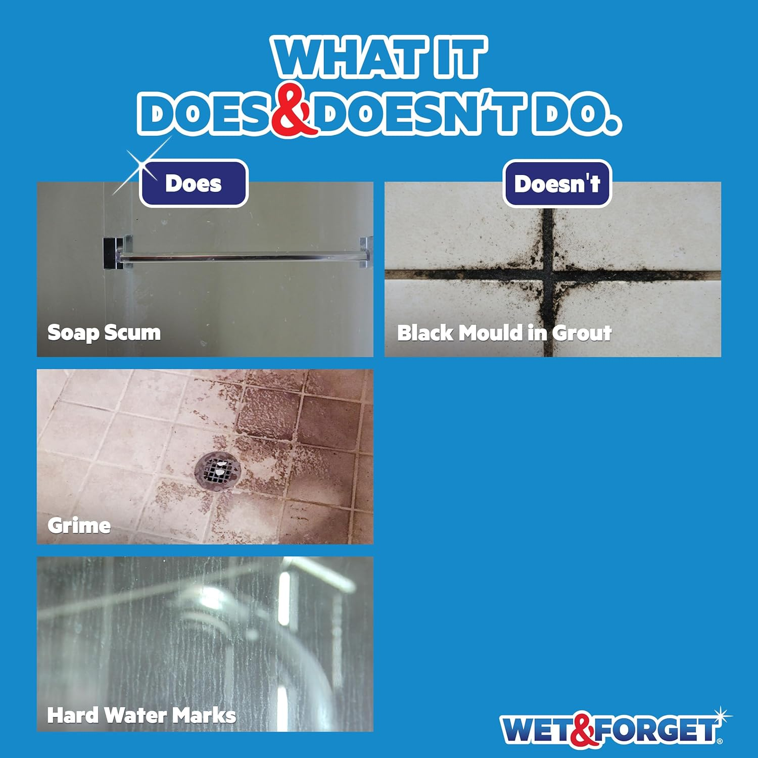 Wet & Forget Shower Witch 2 Litre No-Scrub Shower Cleaner Spray | Bathroom Cleaner for Soap Scum, Tiles & Glass | | Safe for Septic Tanks | NZ Made