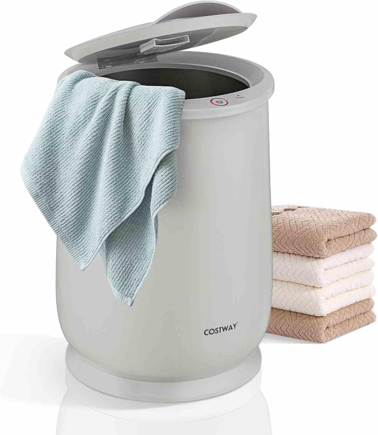 Costway Towel Warmer Bucket, 23L Large Luxury Bucket-Style Towel Warmer W/Fragrant Disc Holder, ETL Certified Bath Towel Warmer W/ 3-Level Heating, 20/40/60/90 Min Timer & Auto Shut Off