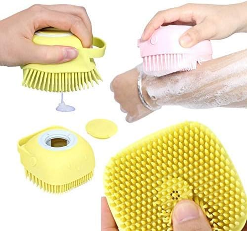 Vroxy Body Scrub, Soft Silicone Body Scrubber Exfoliating Glove Shower Cleansing Brush with Shampoo Dispenser, Bathing Massage Skin Care Tool, for Sensitive and All Kinds of Skin (Multi Color) (80 ML) image number 4